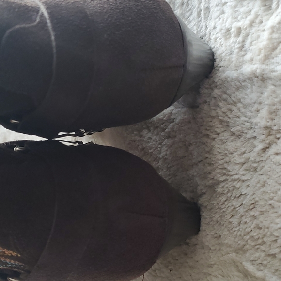 Dingo Victoria Brown Suede Leather Western Cowboy Boots Stitching Bead Size 8.5M - Picture 6 of 11